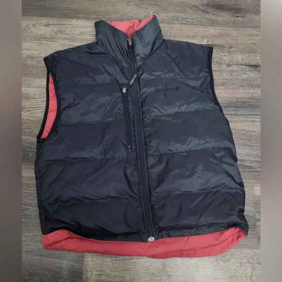 Timberland Other - Reversible Timberland Weathergear down Vest Black Burnt red Mens Size M